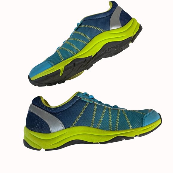 Vionic Womens Alliance Sneakers Size 8 Blue Neon Yellow Athletic Shoes Everyday - Picture 7 of 14